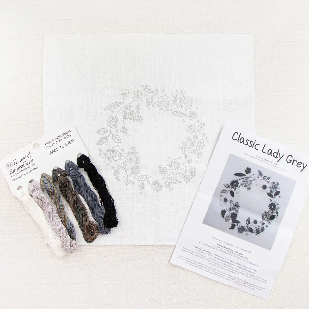 HofE Classic Lady, Grey, Embroidery kit