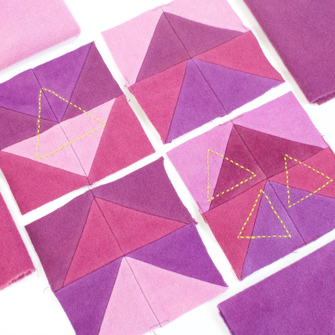 MONTH ONE Block Along - Wool & Thread Kits - "Bits & Pieces" by Sue Spargo