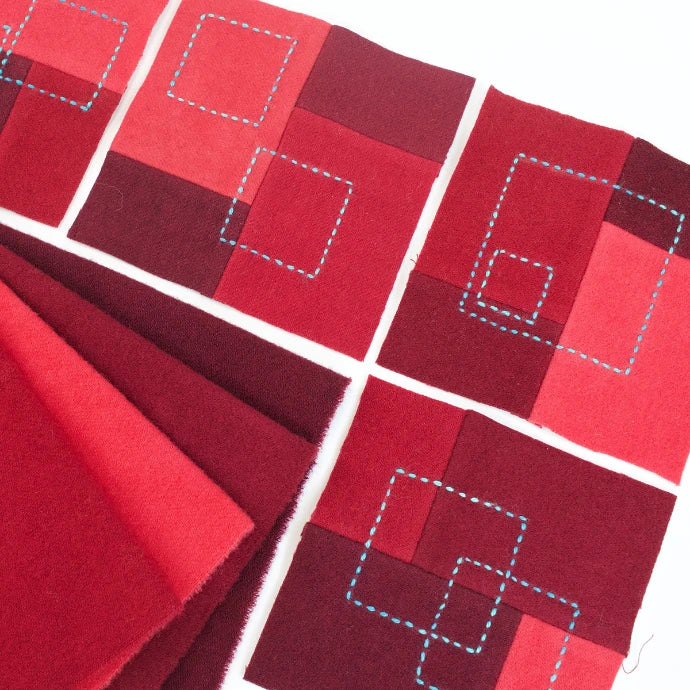MONTH ONE Block Along - Wool & Thread Kits - "Bits & Pieces" by Sue Spargo