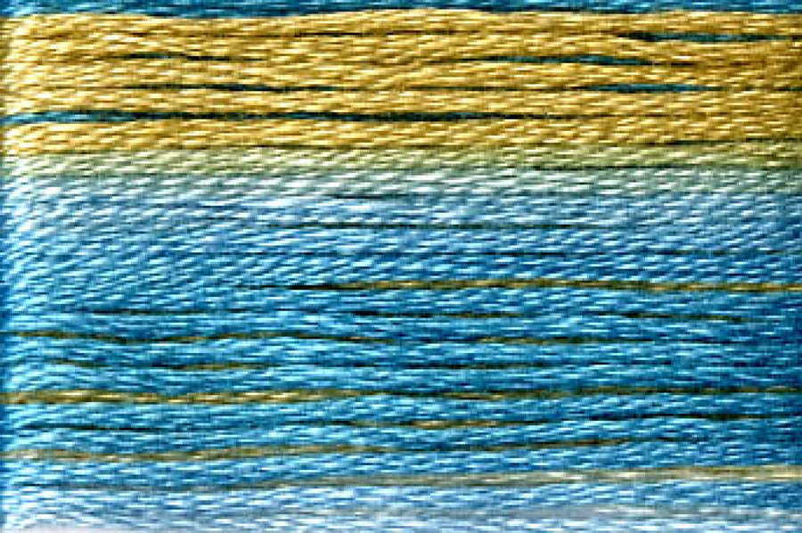 8076 Blues Tan Variegated Floss